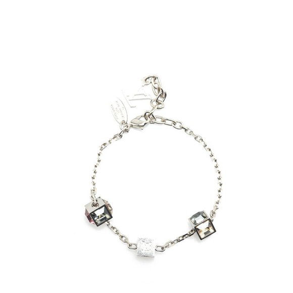 Louis Vuitton Bracelet Gamble Rhinestone M65231 Silver Metal Women's LOUIS VUITT - Picture 1 of 8